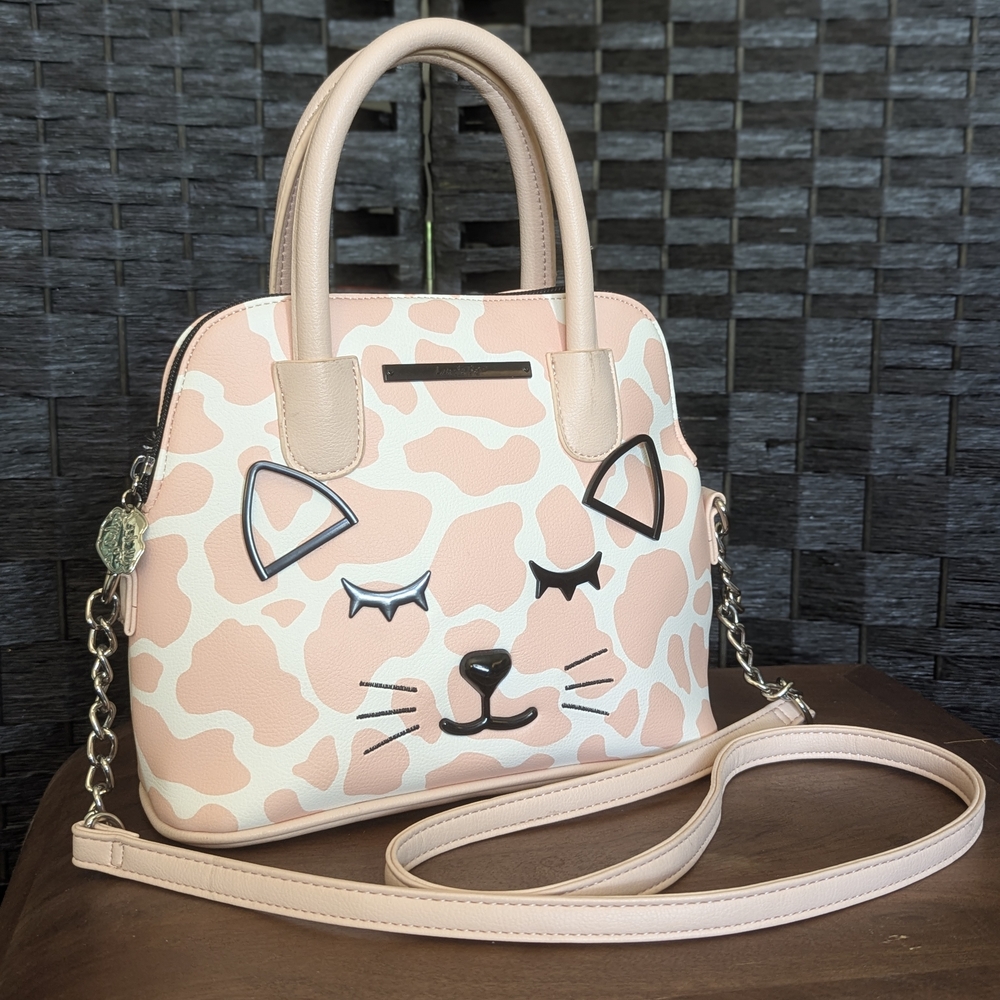 Charming Cat Face Pink Handbag